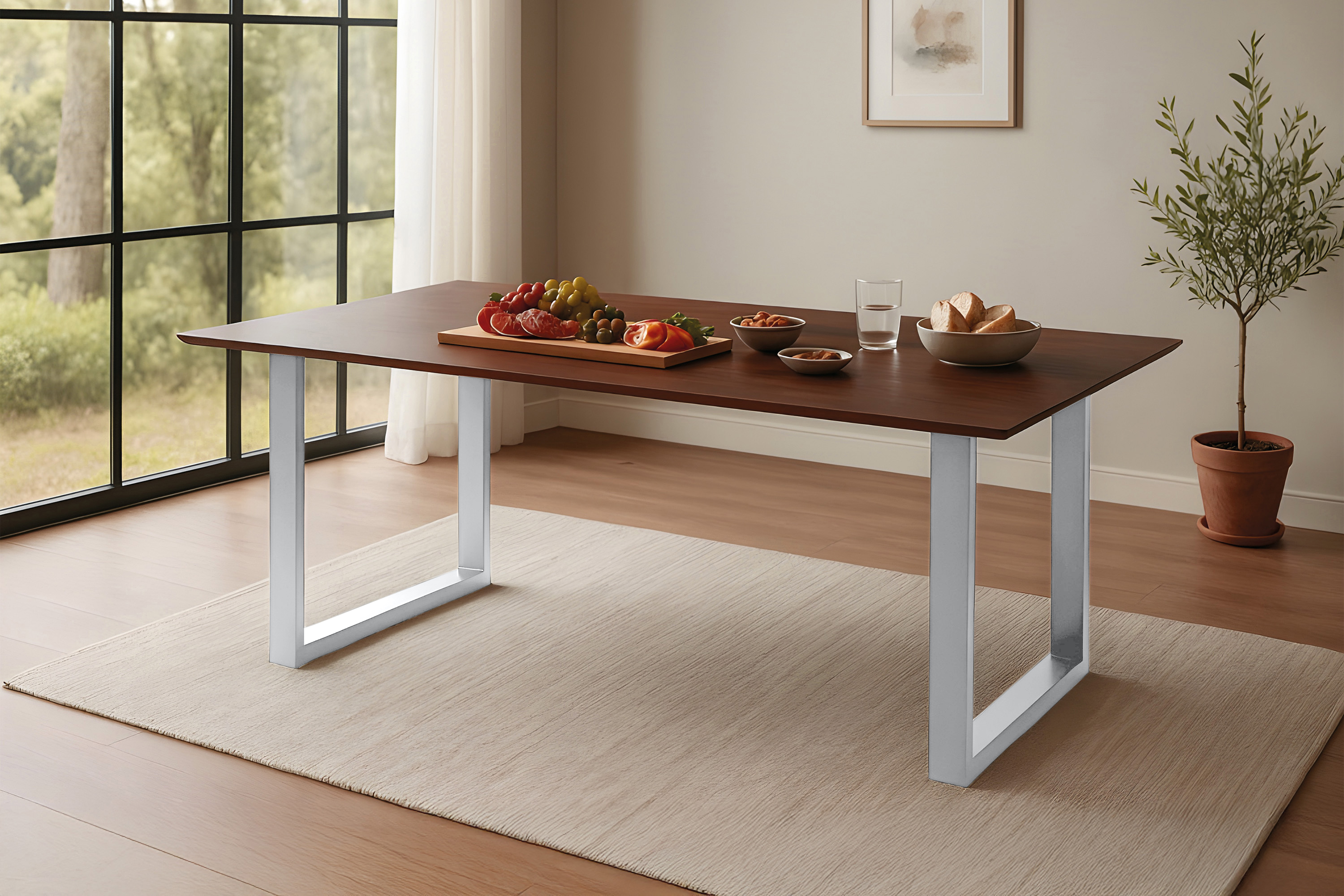 Esstisch RITA / 200x100 / U-Gestell Silber