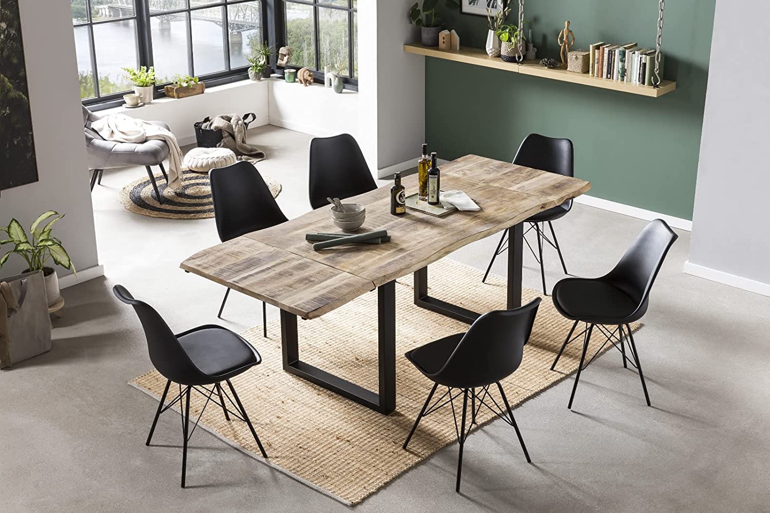 Tischgruppe 7tlg. NOAR / LEKUES / 160(260)x90