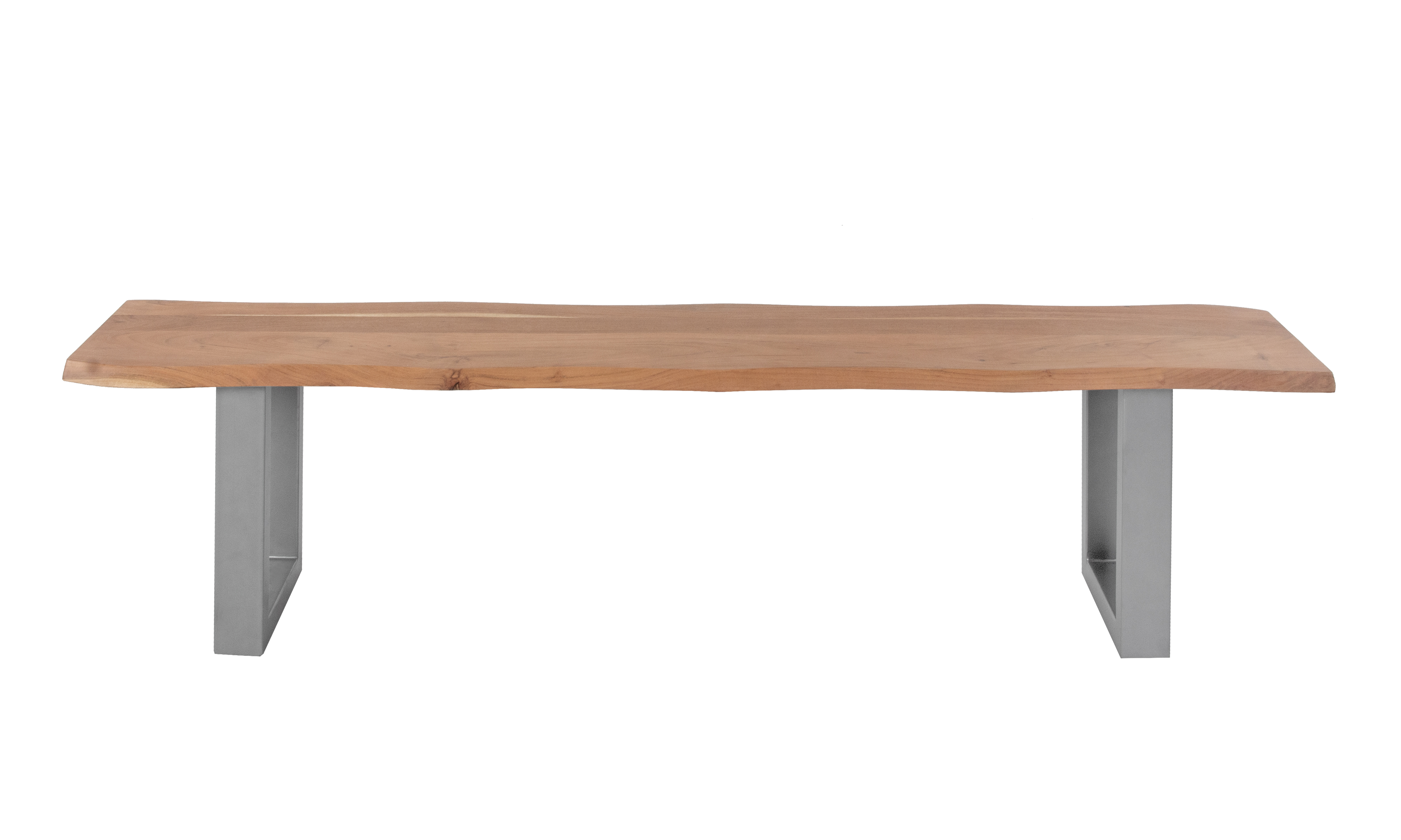 Sitzbank ANNI / naturfarben / 220 cm / U-Gestell Silber