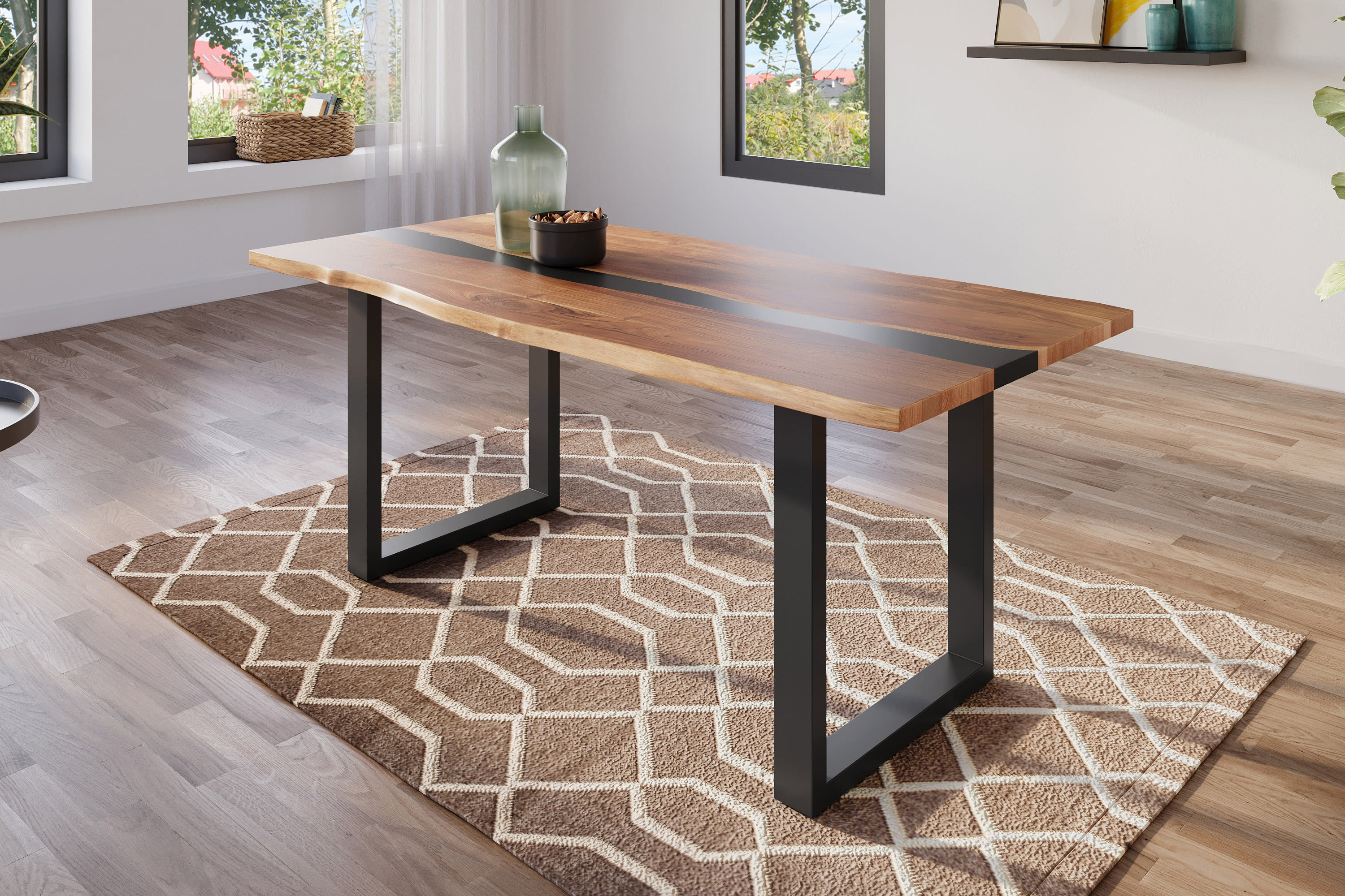 Esstisch EPOXY / naturfarben / 220x100